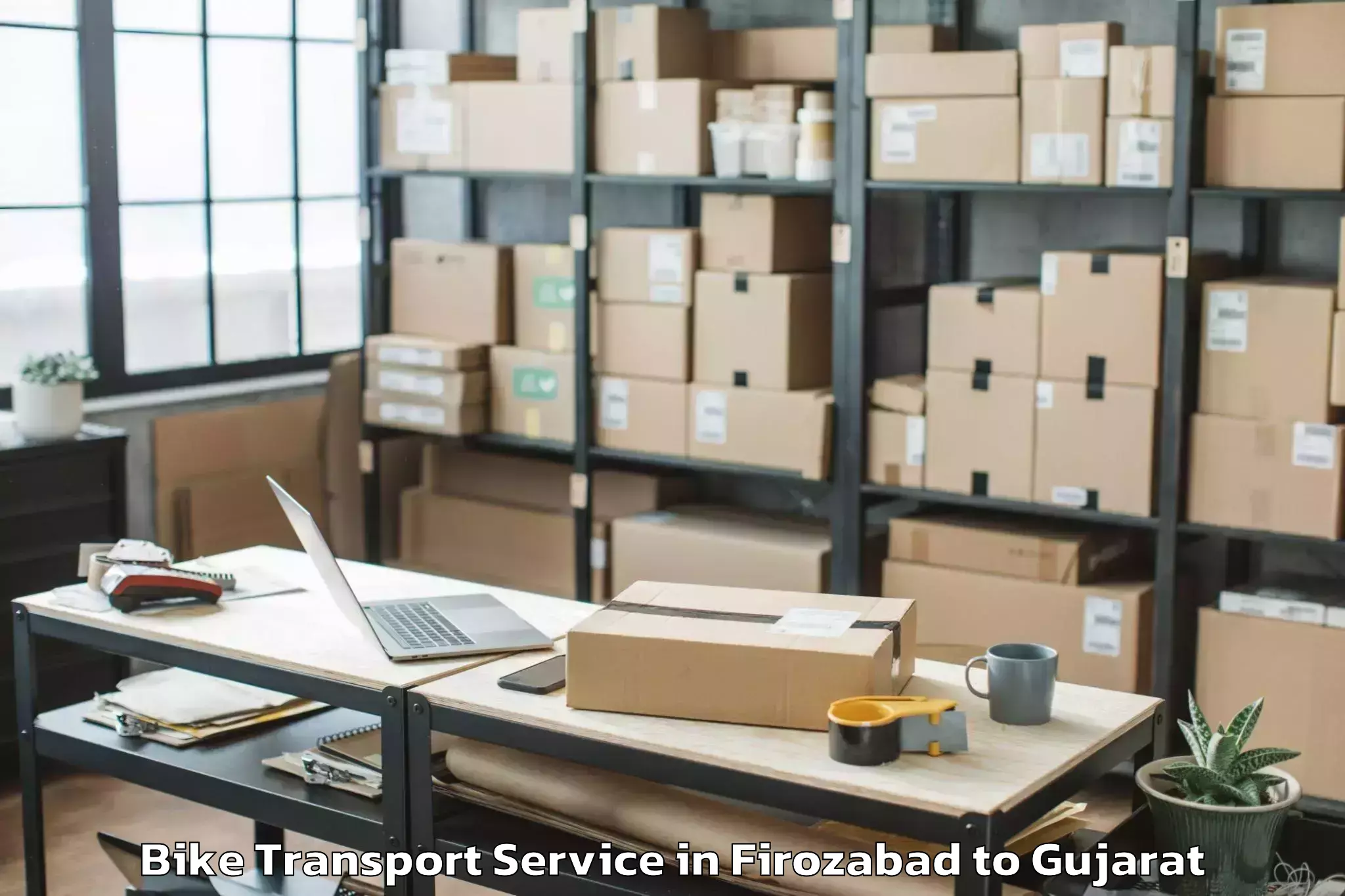 Reliable Firozabad to Changa Bike Transport